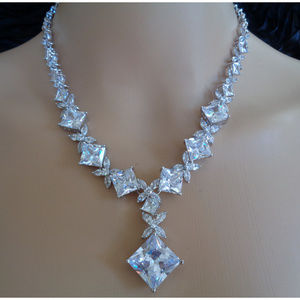 18k White Gold Over berliant bridal Brliant Set